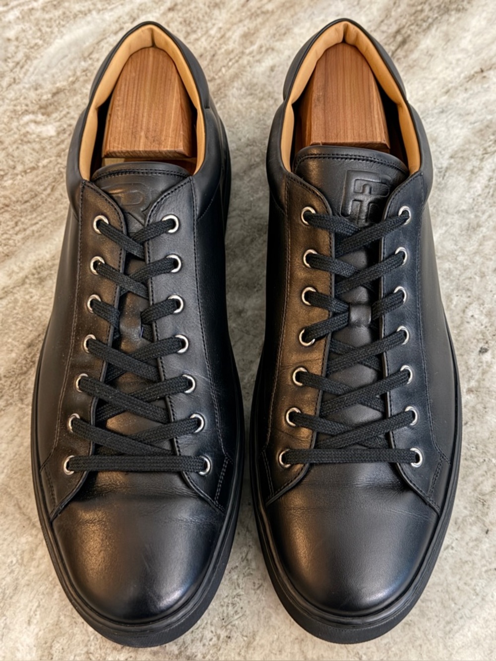 Ralph Lauren Purple Label Severn Minimalist Sneaker 13 Black Leather Italy $895